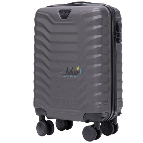 Мини графитовый чемодан Wings PEA01/S из пластика на 4 колесах.