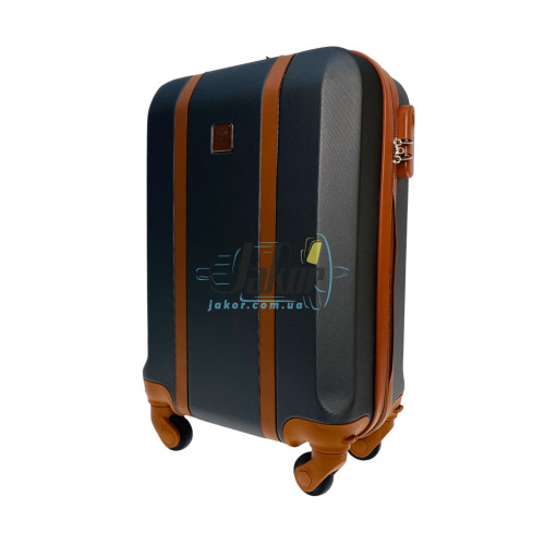 Мини графитовый чемодан Wings GDW01/S из пластика на 4 колесах.