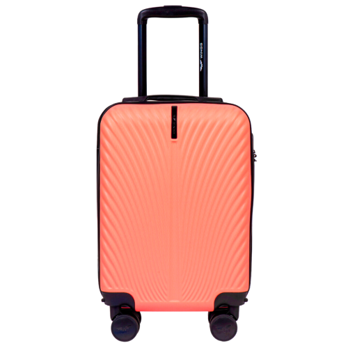 Маленький коралловый чемодан Wings SN120/S+ из пластика на 4 колесах.