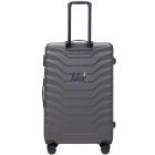 Большой графитовый чемодан Wings PEA01/L из пластика на 4 колесах.