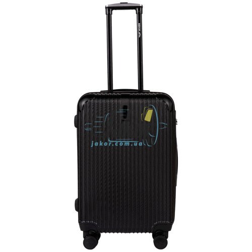 Чемодан пластиковый Wings TR-058 M черный / Black