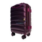 Мини бордовый чемодан Wings 160/S из пластика на 4 колесах.