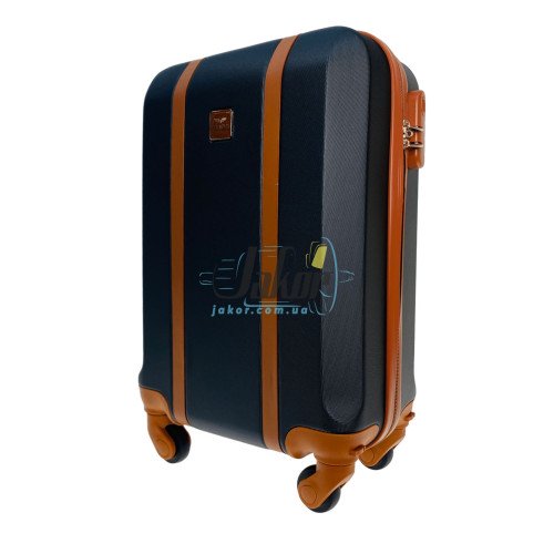 Мини черный чемодан Wings GDW01/S из пластика на 4 колесах.