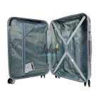 Мини серебристый чемодан Wings 160/S из пластика на 4 колесах.