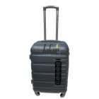 Средний серебристый чемодан Wings 212/M из пластика на 4 колесах.